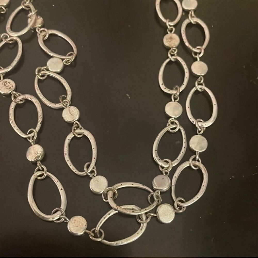 Premier Designs Vintage Silver Tone Statement Necklace Extra Long - Picture 2 of 2